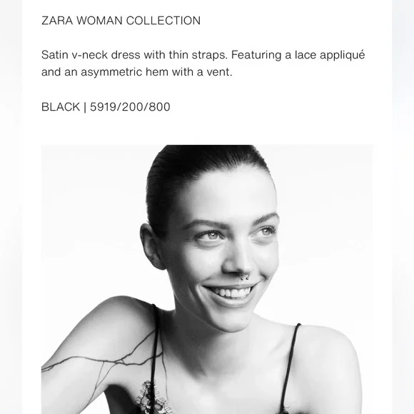 Zara NWT asymmetric lace dress black 5919/200 - Picture 8 of 16